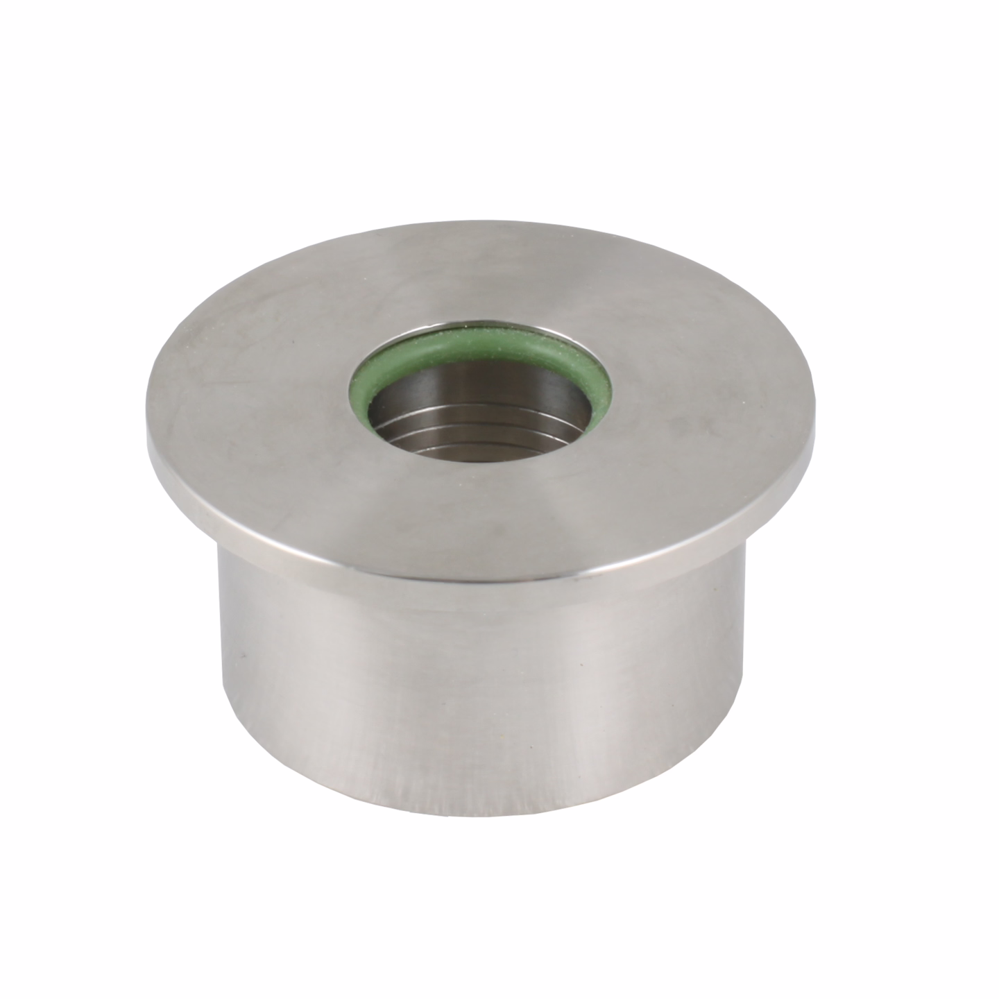 Приварная бобышка, резьба 1/2" PF (цилиндрическая), гигиеническое исполнение с юбкой под приварку, нерж.сталь 321