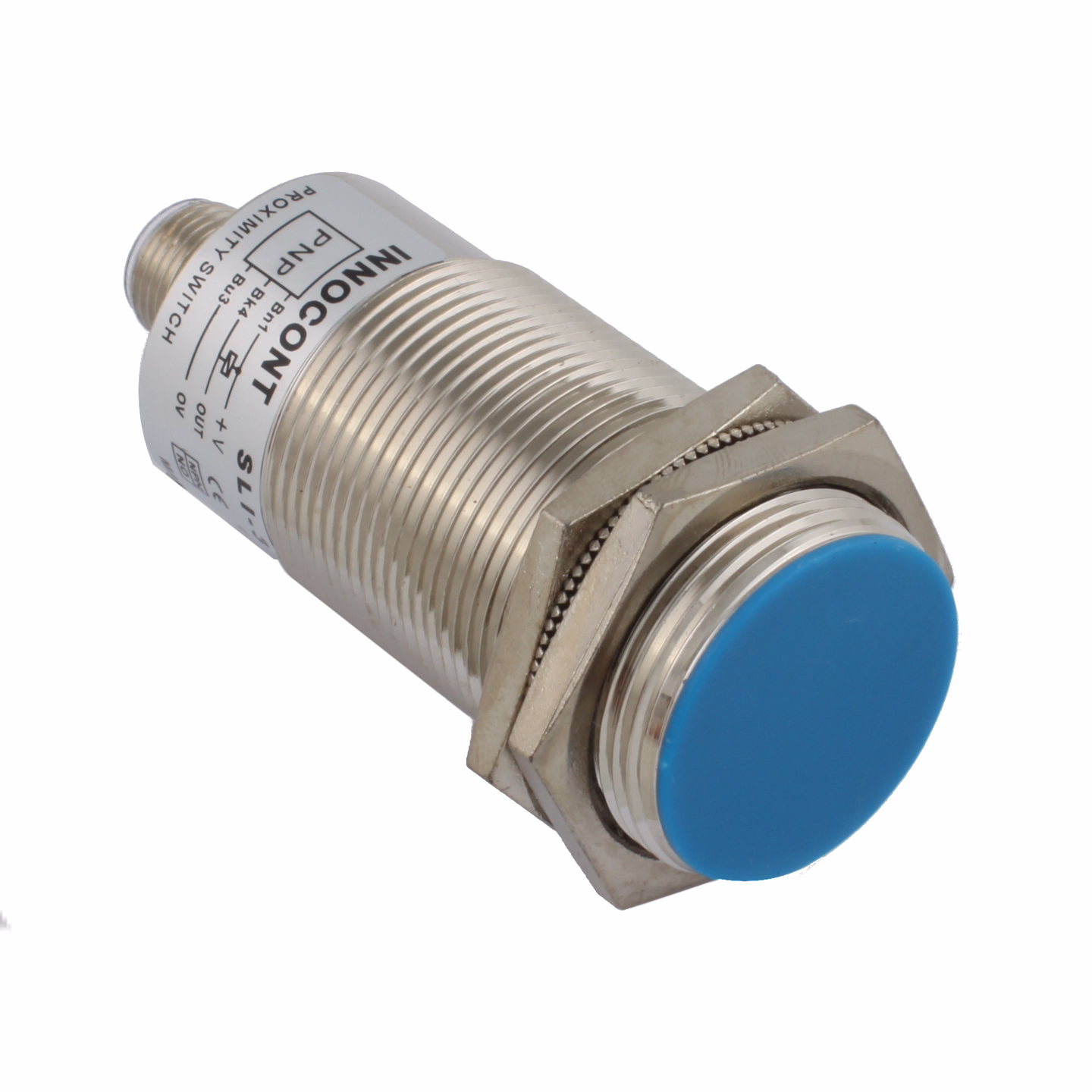Индуктивный датчик INNOCONT M30x1,5, L=78 мм, экранированный, зона срабатывания 10 мм, -25 +60 С, 12…24 VDC, IP67, выход: PNP NO, макс. ток 200 мА, разъем M12 SLI-30P10C