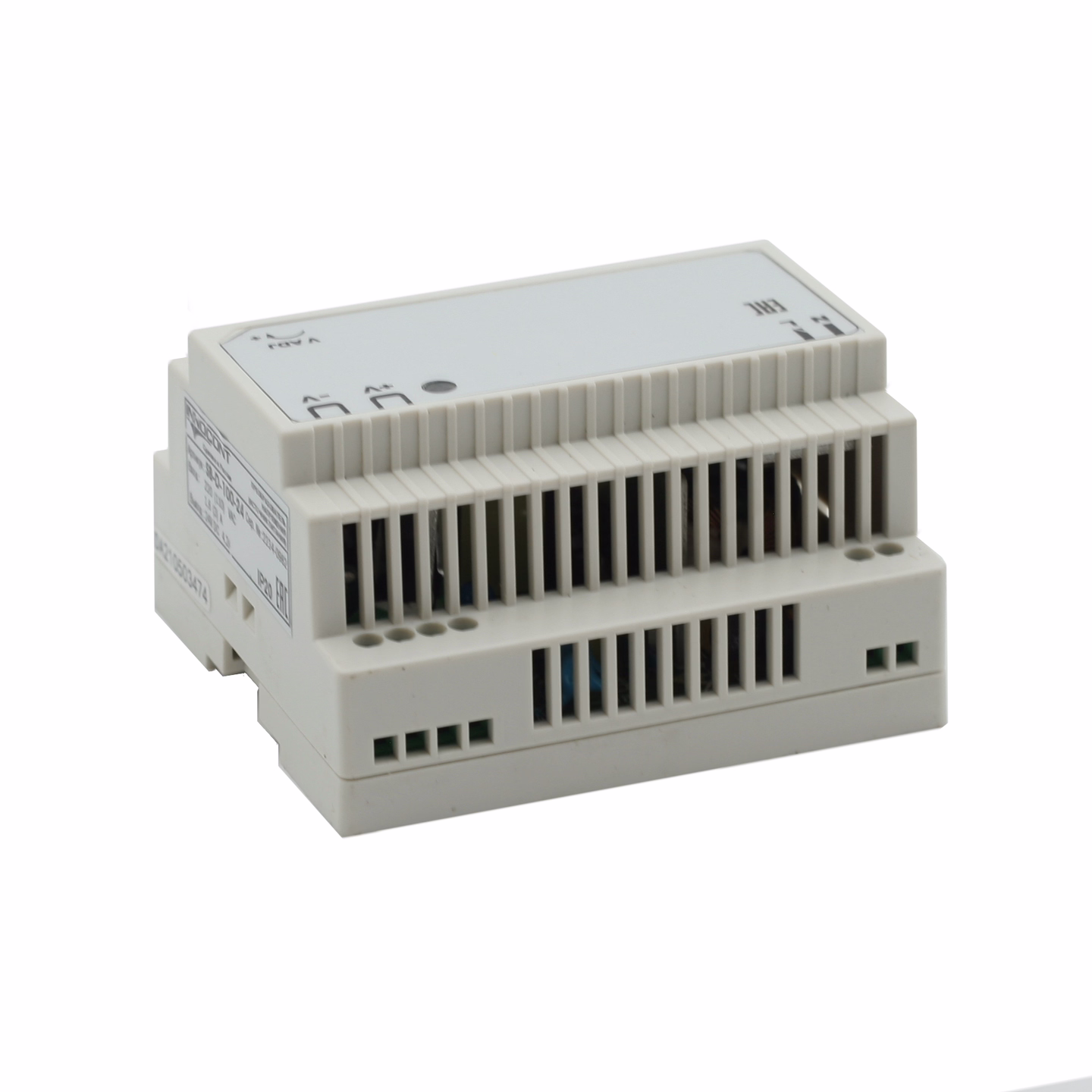 Источник питания INNOCONT. Вход: 220VAC, 1.6А, выход: 100W, 24VDC, 4.2A, типы защиты: КЗ, перегрузка,-10 +50С, IP20, перенапряжение SB-D-100-24