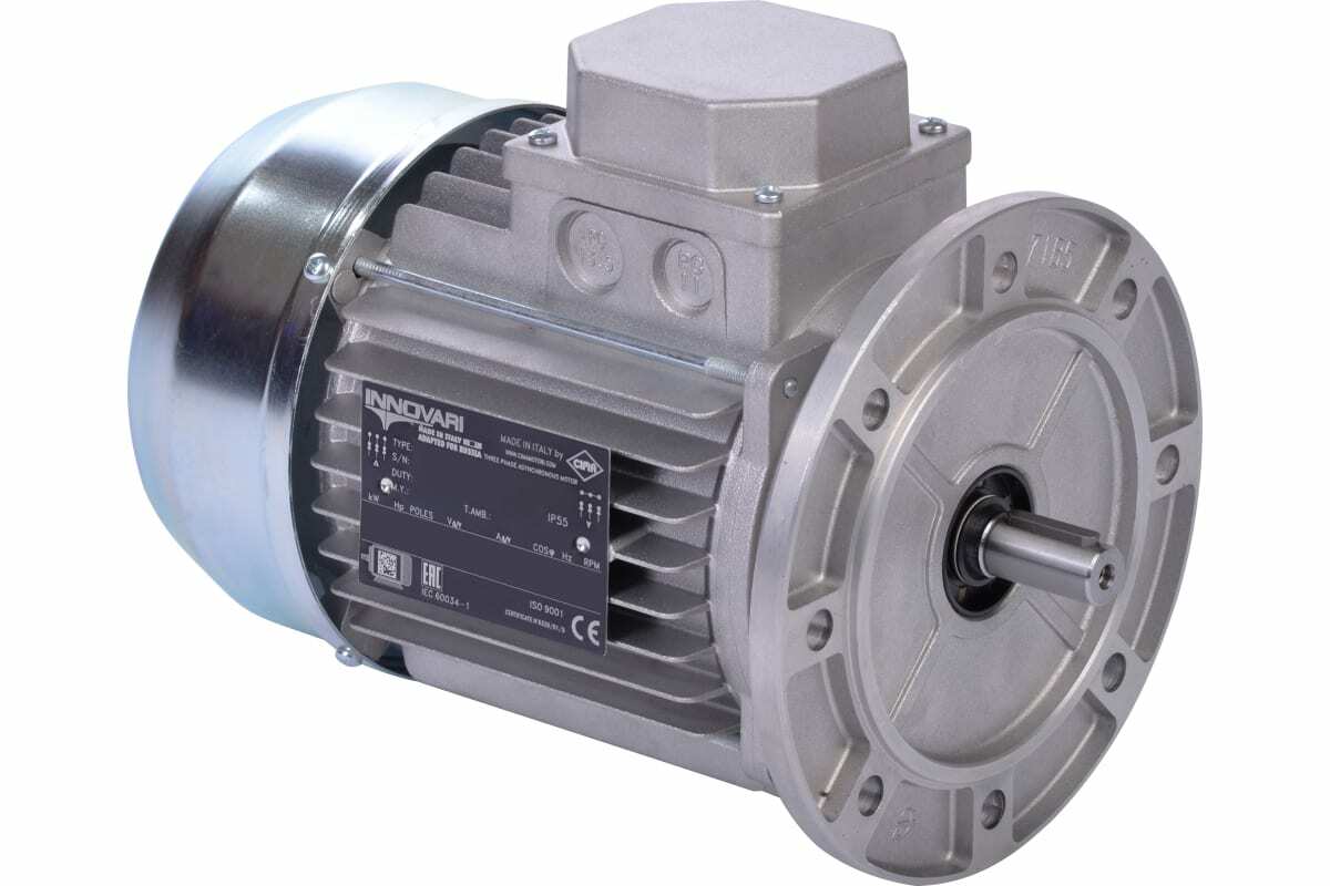 Электродвигатель трёхфазный асинхронный INNOVARI (2.2 кВт 900об,мин) 25028 100/6 MT100M 2,2/6 B5, схема включения "звезда"/"треугольник" (380В/220В), IP55, CIMA (Италия)