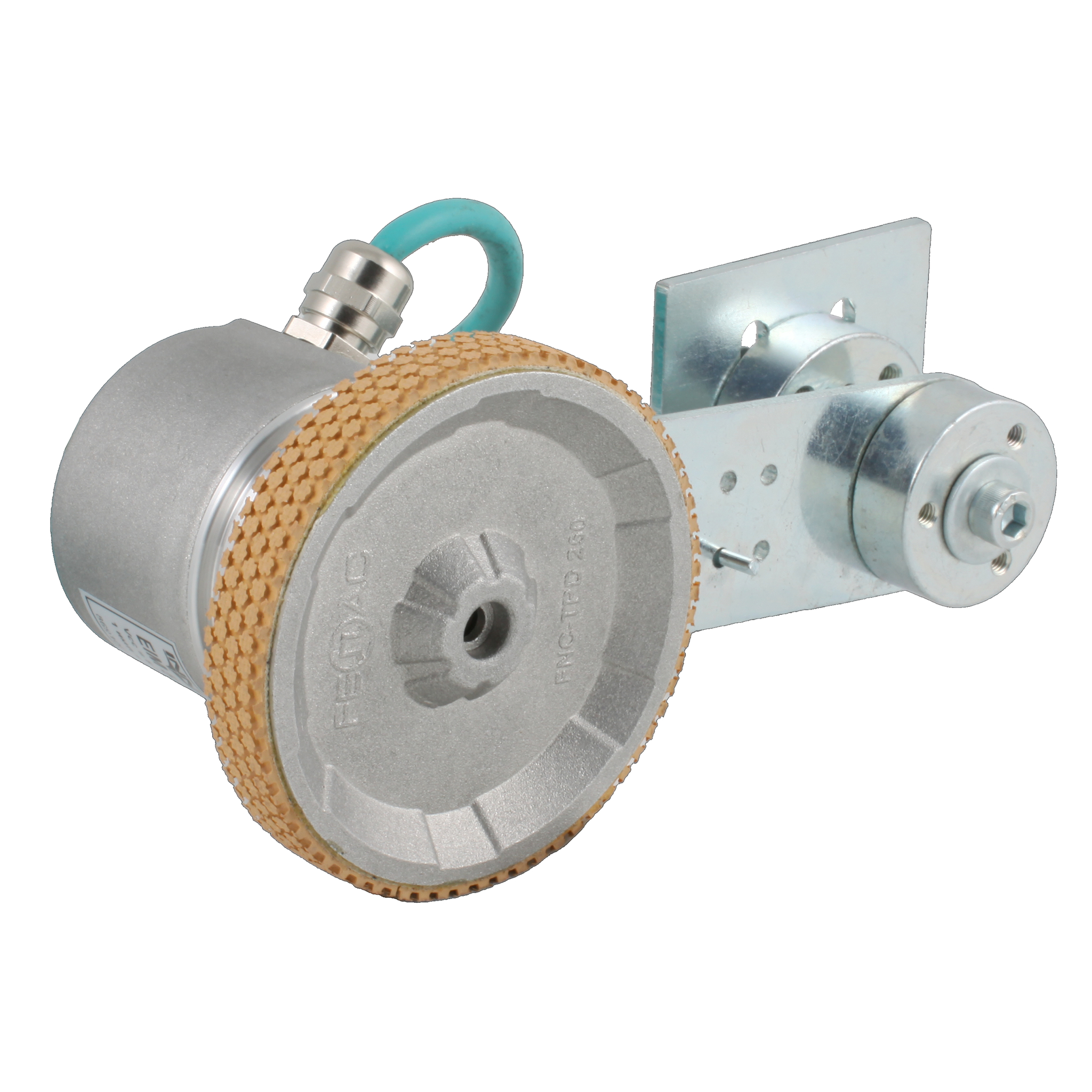 Инкрементальный энкодер INNOCONT D=50мм с мерным колесом L=250мм, контактная поверхность - резина, профиль ребристый, 1имп/0,5мм, 5…30VDC, выход HTL, IP64, -20…+85°C, радиальный кабель 2м