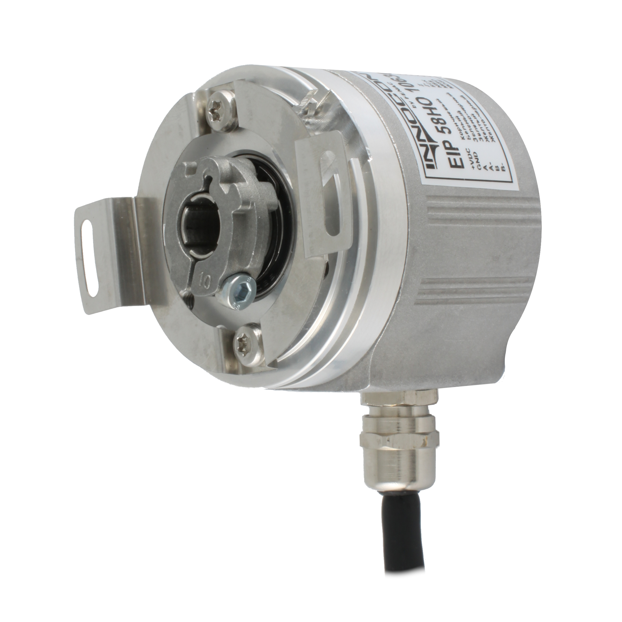 Инкрементальный программируемый энкодер INNOCONT D=58мм, полый вал 10мм, 5…30VDC, выход TTL/HTL с инверсией, IP 54