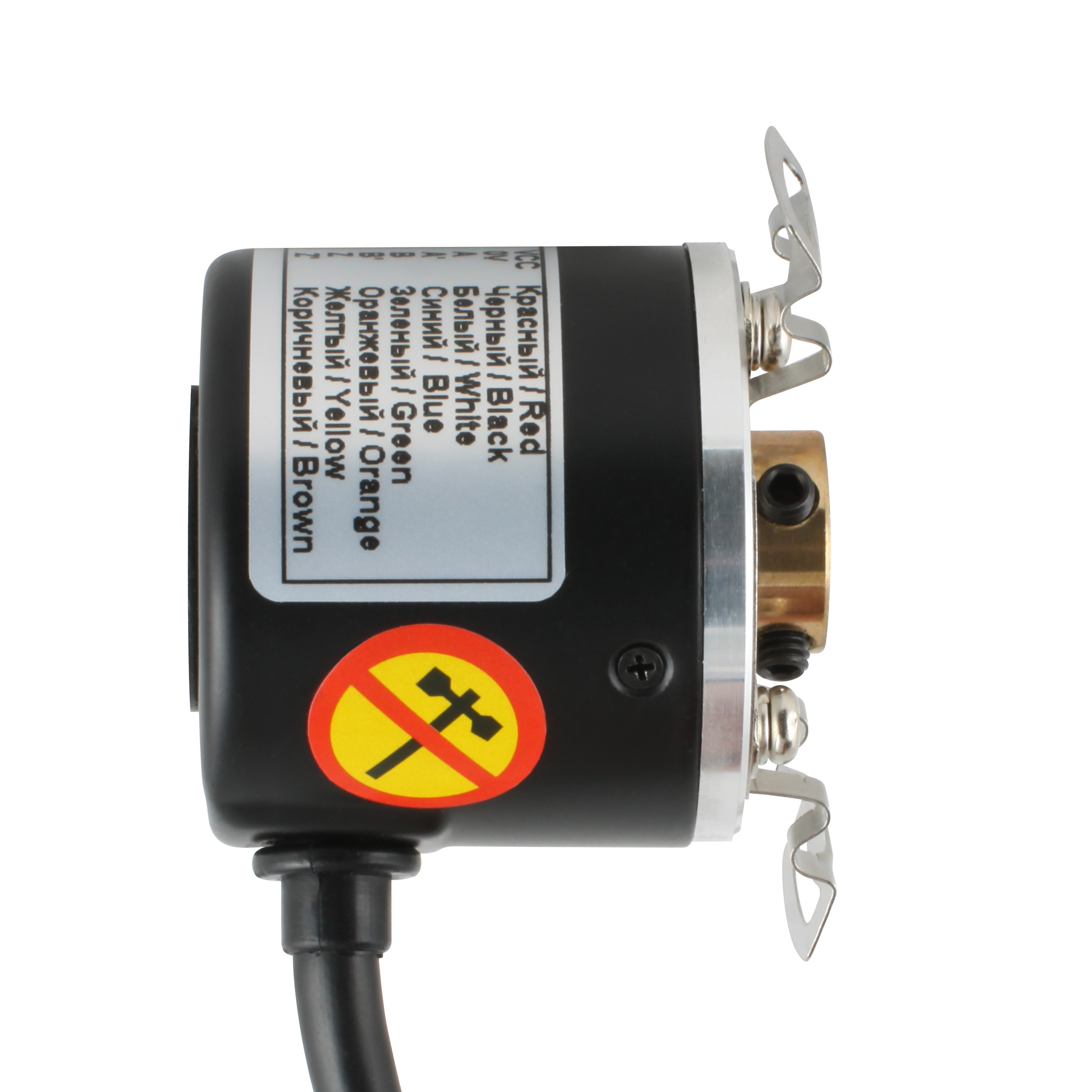 Инкрементальный энкодер INNOCONT D=40мм, полый вал 8мм, 5000 имп/об, 5VDC, выход TTL, IP54, -20…+80°C, радиальный кабель 2м