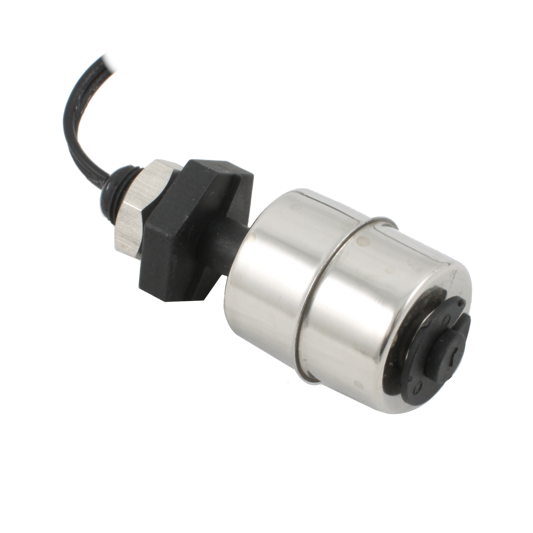 Поплавковый датчик уровня жидкости INNOLEVEL, вертикальное исполнение, -20 +80 С, соединение- резьба 1/8"PF полипропилен, кабель 500 мм, поплавок D=25 мм нерж. сталь