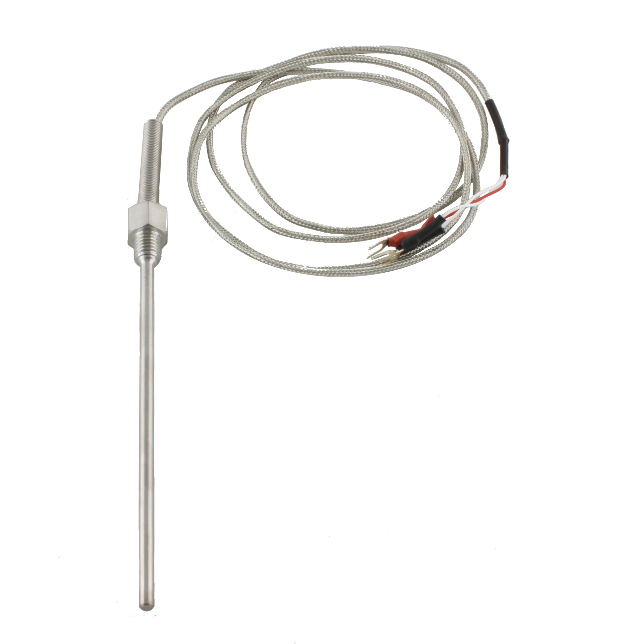 Датчик температуры INNOCONT с кабелем, исполнение N, спай Pt100, раб. часть: диаметр 4,8мм длина 150мм, резьба М10x1,5, длина кабеля 1.5м TS-W-N-Pt100-4,8-150-1,5-M10x1,5