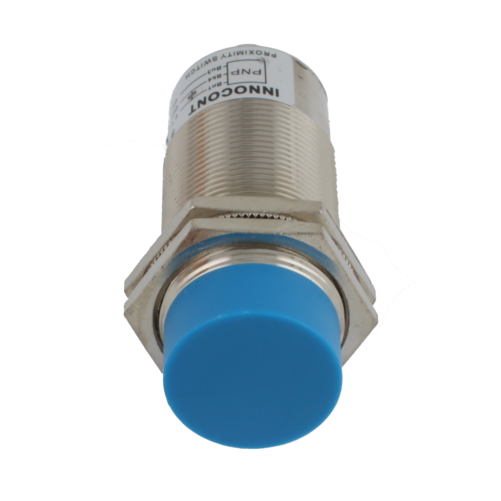 Индуктивный датчик INNOCONT, M30x1,5, L=78 мм, неэкранированный, зона срабатывания 15 мм, -25 +60 С, 12…24 VDC, IP67, выход: PNP NO, макс. ток 200 мА, разъем M12 SLI-30P15C