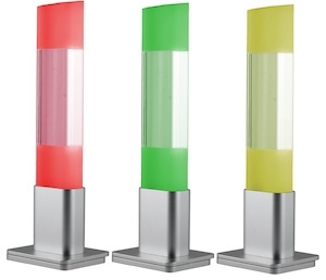 Светосигнальная колонна INNOCONT TL45B, алюминиевый корпус, основание откидное, многоцветный светодиод (постоянное), зуммер, цвет: красный, желтый, зеленый, 24VDC, IP50, кабель 0,5м