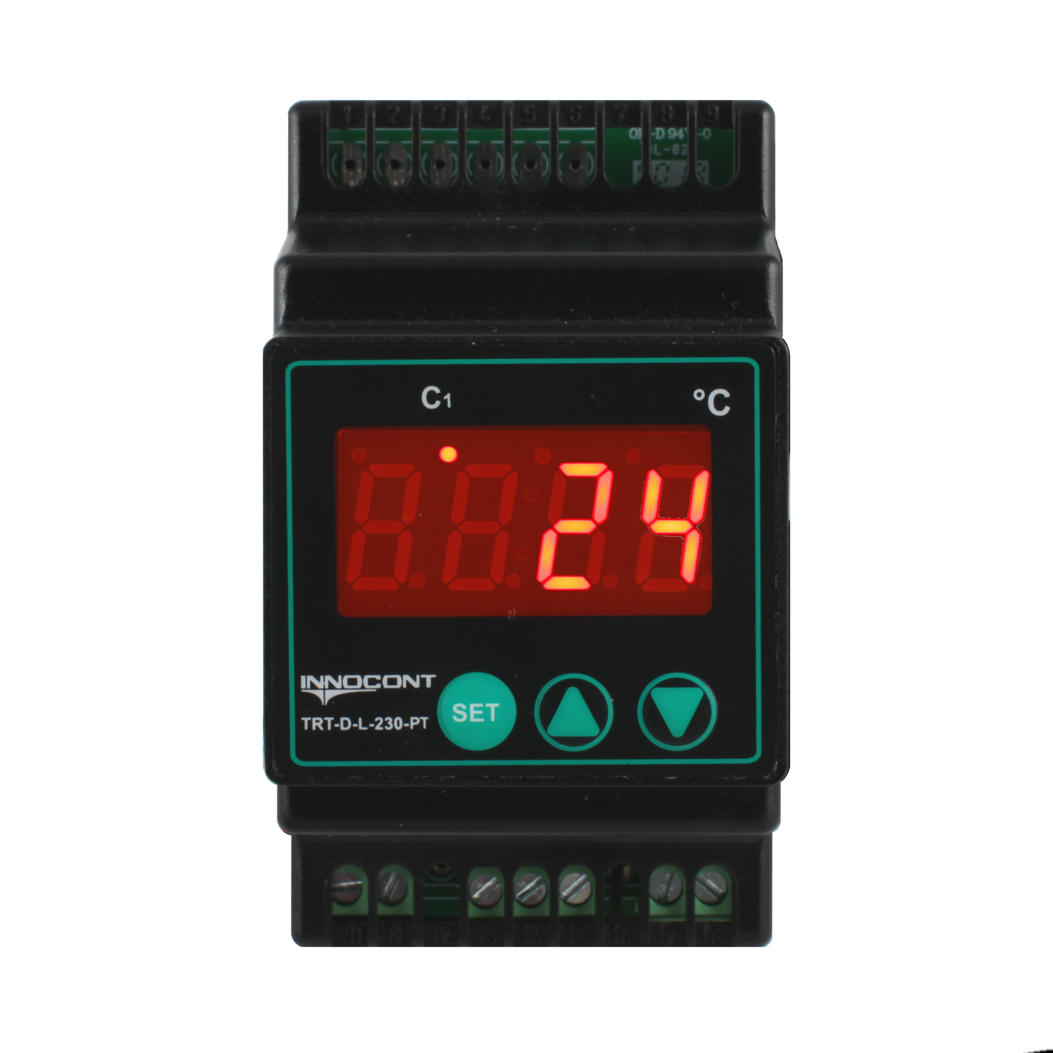 Температурный контроллер INNOCONT, монтаж на DIN-рейку,вход Pt100, выход реле, PID, 230VAC