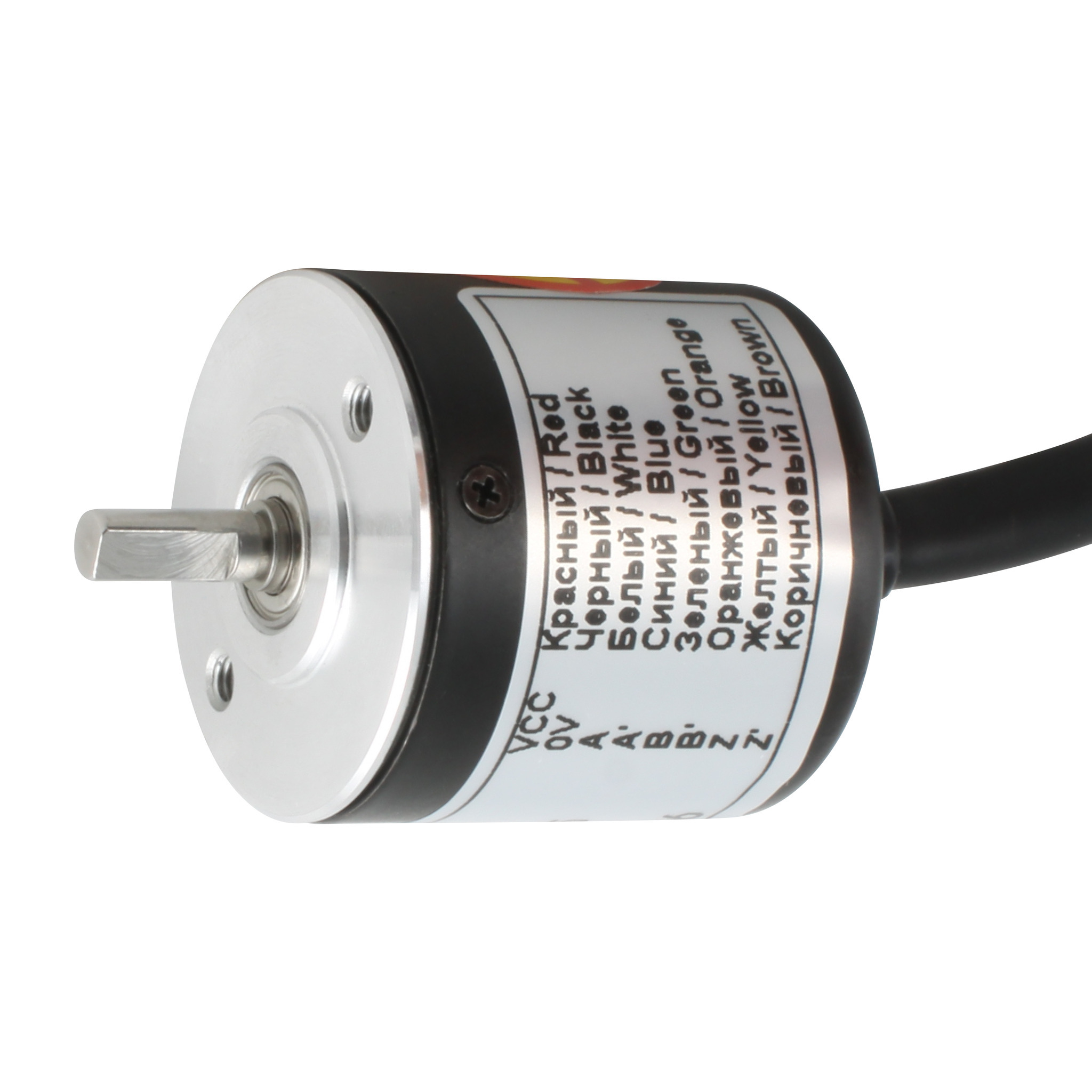 Инкрементальный энкодер INNOCONT D=30мм, выступающий вал 4мм, 500 имп/об, 5VDC, выход TTL, IP54, -20…+80°C, аксиальный кабель 2м