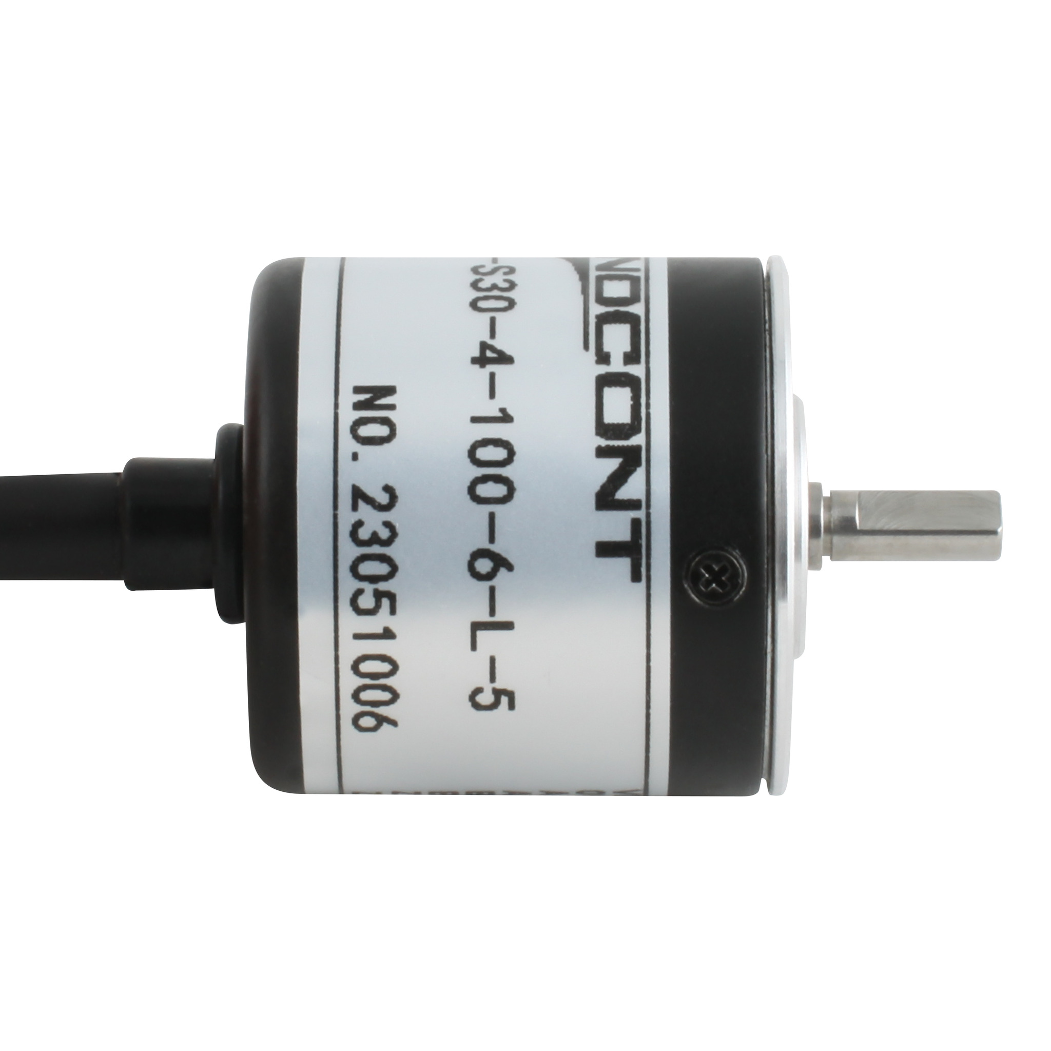 Инкрементальный энкодер INNOCONT D=30мм, выступающий вал 4мм, 500 имп/об, 5VDC, выход TTL, IP54, -20…+80°C, аксиальный кабель 2м