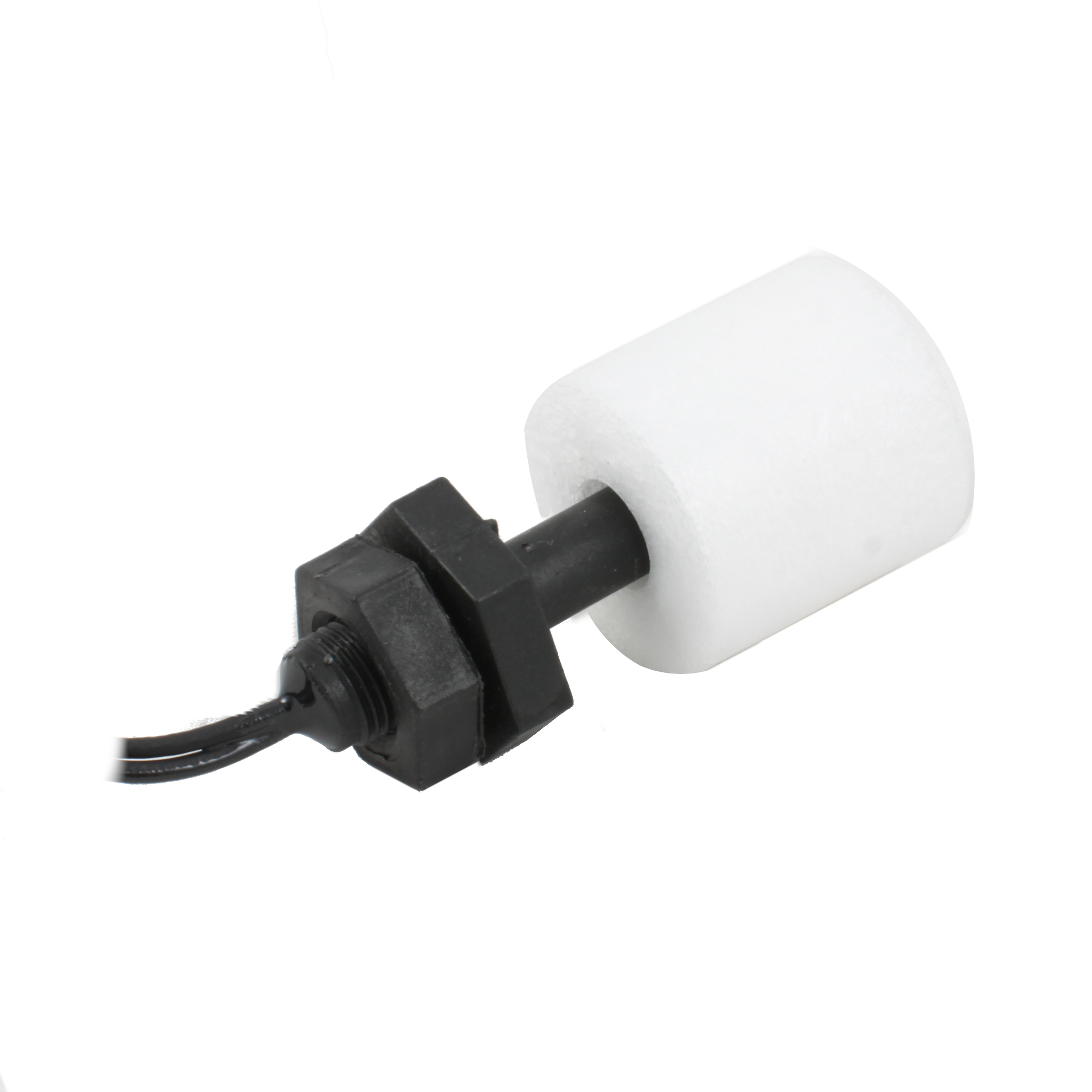 Поплавковый датчик уровня жидкости INNOLEVEL, вертикальное исполнение, -20 +80 С, соединение- резьба 1/8"PF полипропилен, кабель 500 мм, поплавок D=25 мм полипропилен