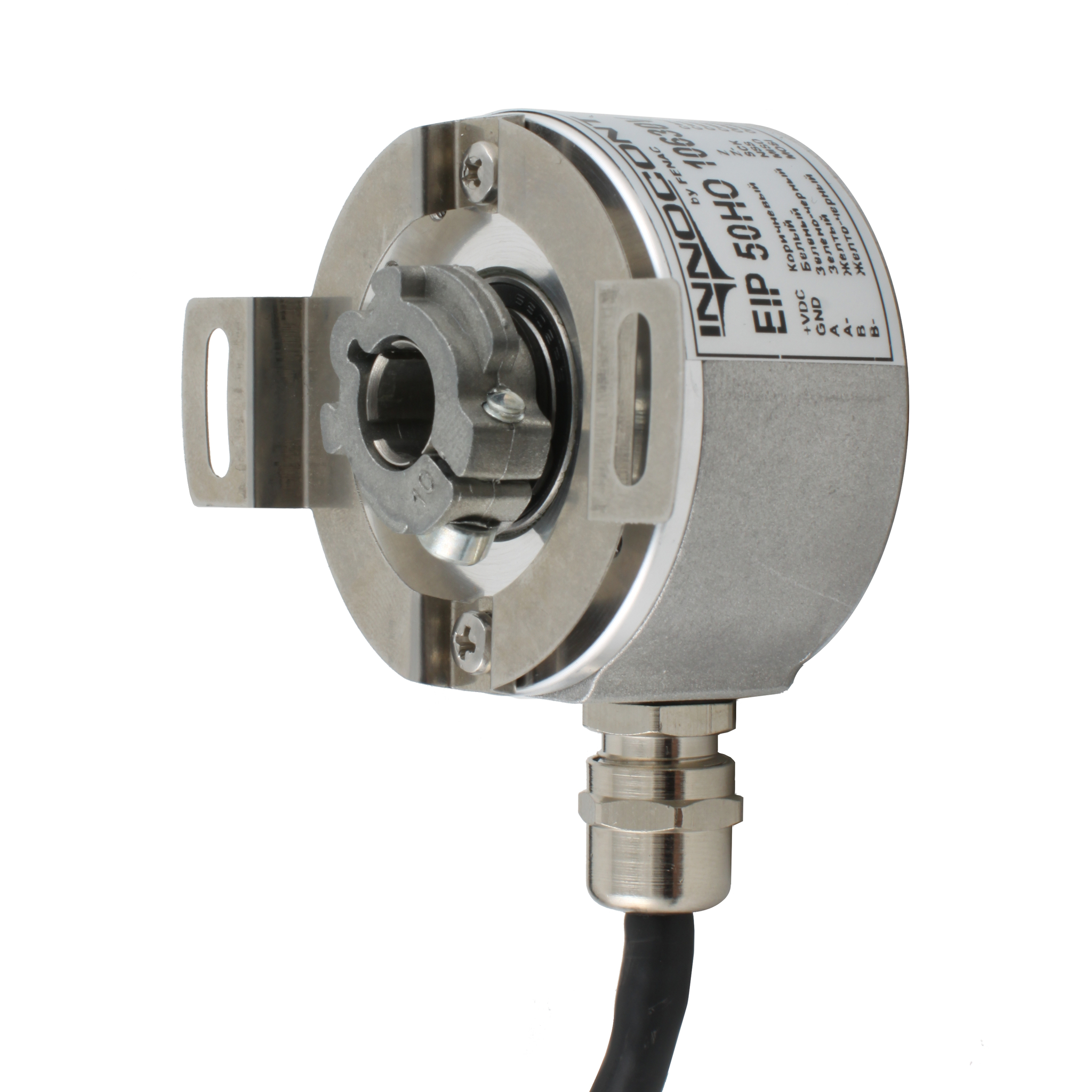 Инкрементальный программируемый энкодер INNOCONT D=50мм, полый вал 12мм, 5…30VDC, выход TTL/HTL с инверсией, IP 54