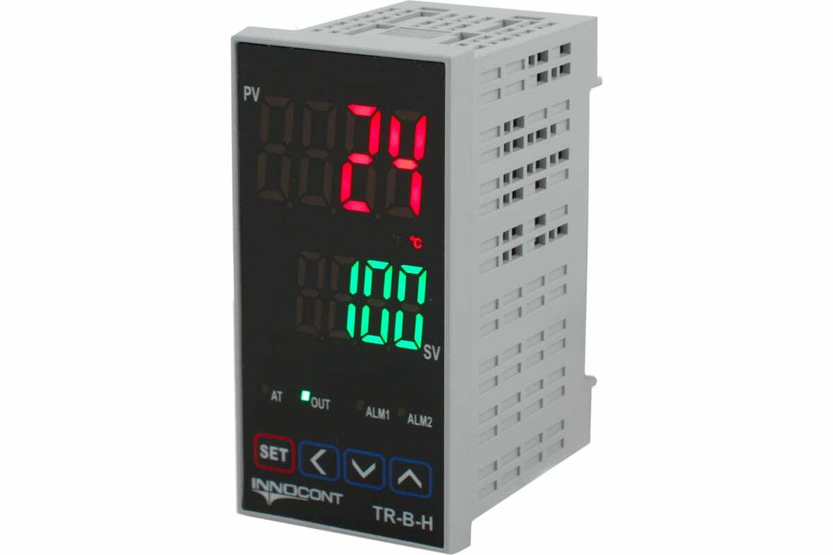 Температурный контроллер INNOCONT, 2 дисплея, 4 разряда, 48x96x62 мм, 2 аварийных выхода, 110-220VAC, выход: реле + твердотельное реле TR-B-H