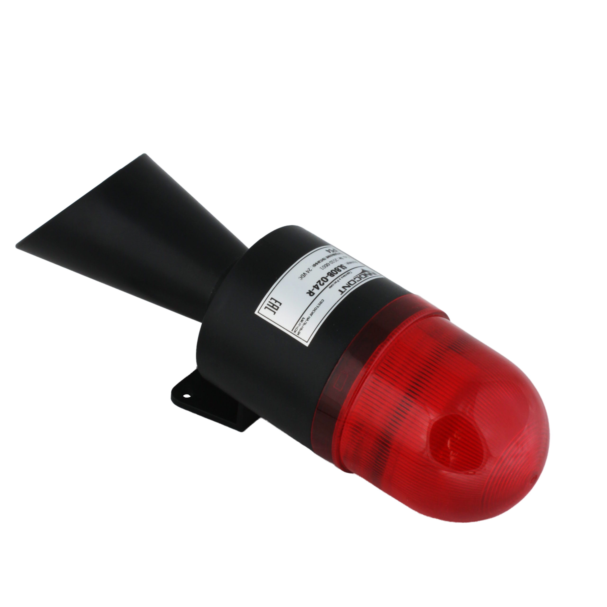 Светосигнальный маячок с усиленным звуком INNOCONT, диаметр основания 70мм, L=245мм, светодиод(мигающее), зуммер 100дБ, цвет: красный, 220VAC, IP54. кабель 0,7м