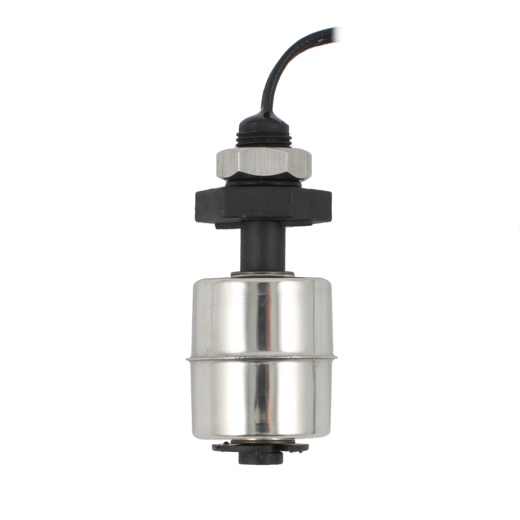 Поплавковый датчик уровня жидкости INNOLEVEL, вертикальное исполнение, -20 +80 С, соединение- резьба 1/8"PF полипропилен, кабель 500 мм, поплавок D=25 мм нерж. сталь