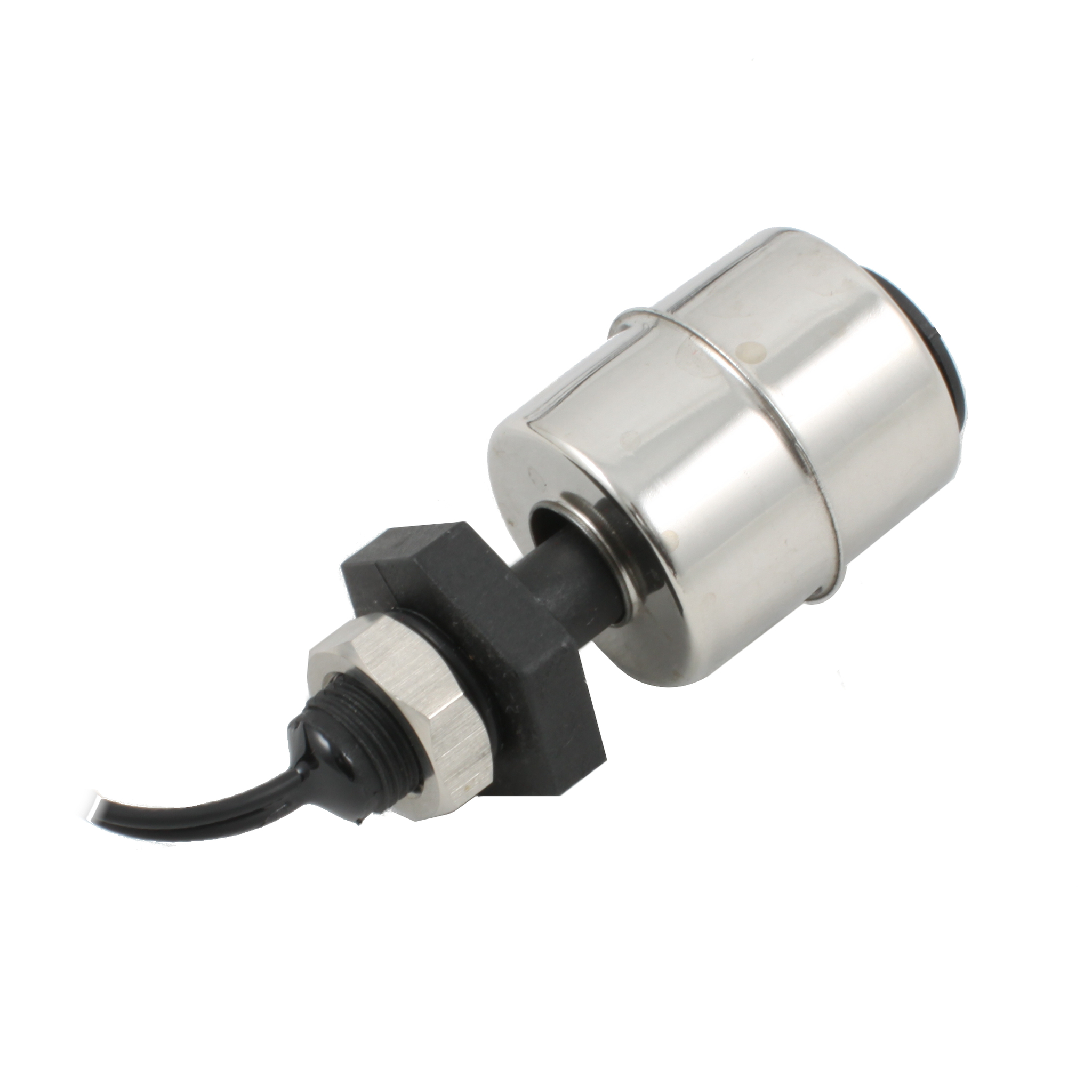 Поплавковый датчик уровня жидкости INNOLEVEL, вертикальное исполнение, -20 +80 С, соединение- резьба 1/8"PF полипропилен, кабель 500 мм, поплавок D=25 мм нерж. сталь