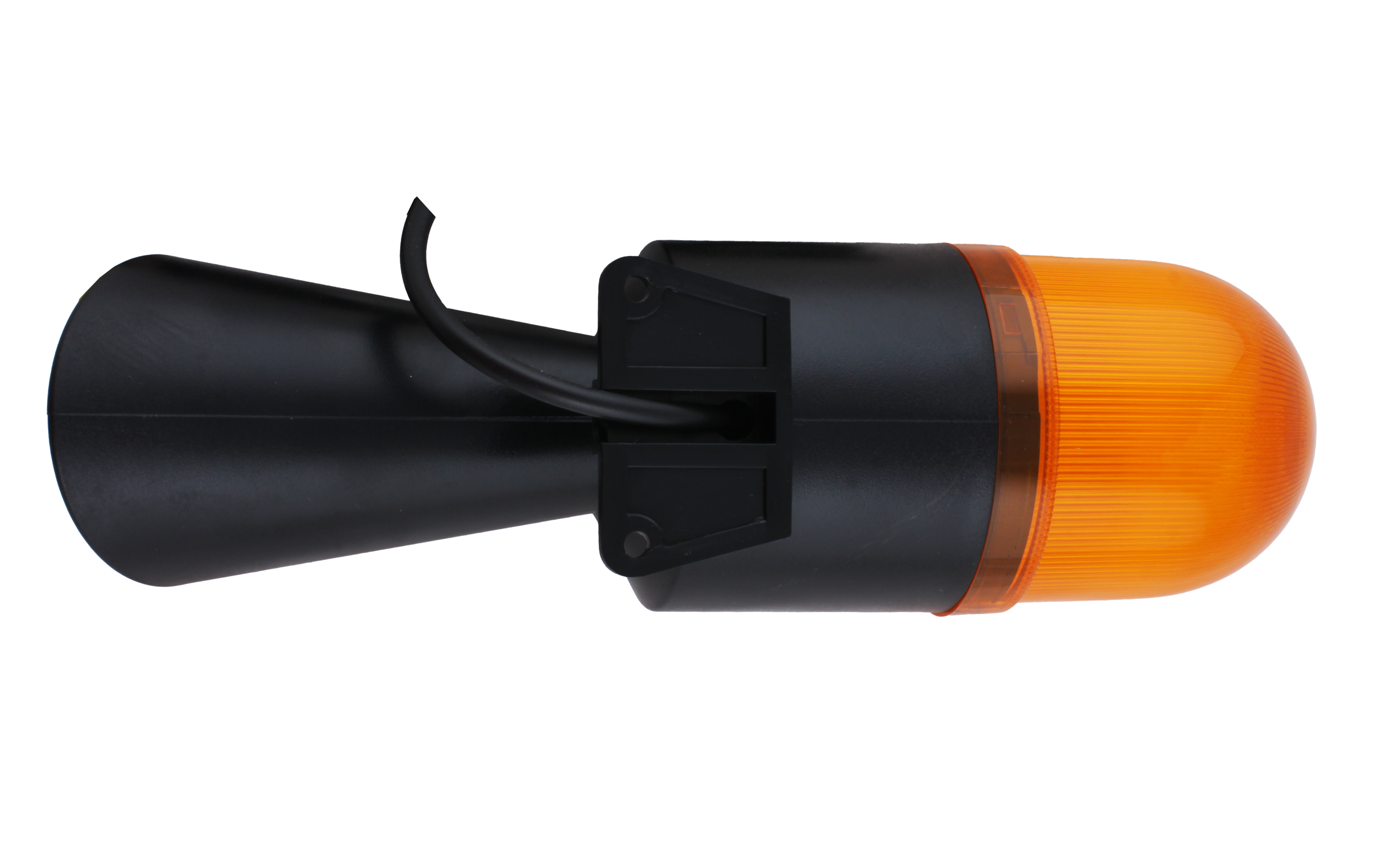 Светосигнальный маячок с усиленным звуком INNOCONT, диаметр основания 70мм, L=245мм, светодиод(мигающее), зуммер 100дБ, цвет: желтый, 220VAC, IP54. кабель 0,7м